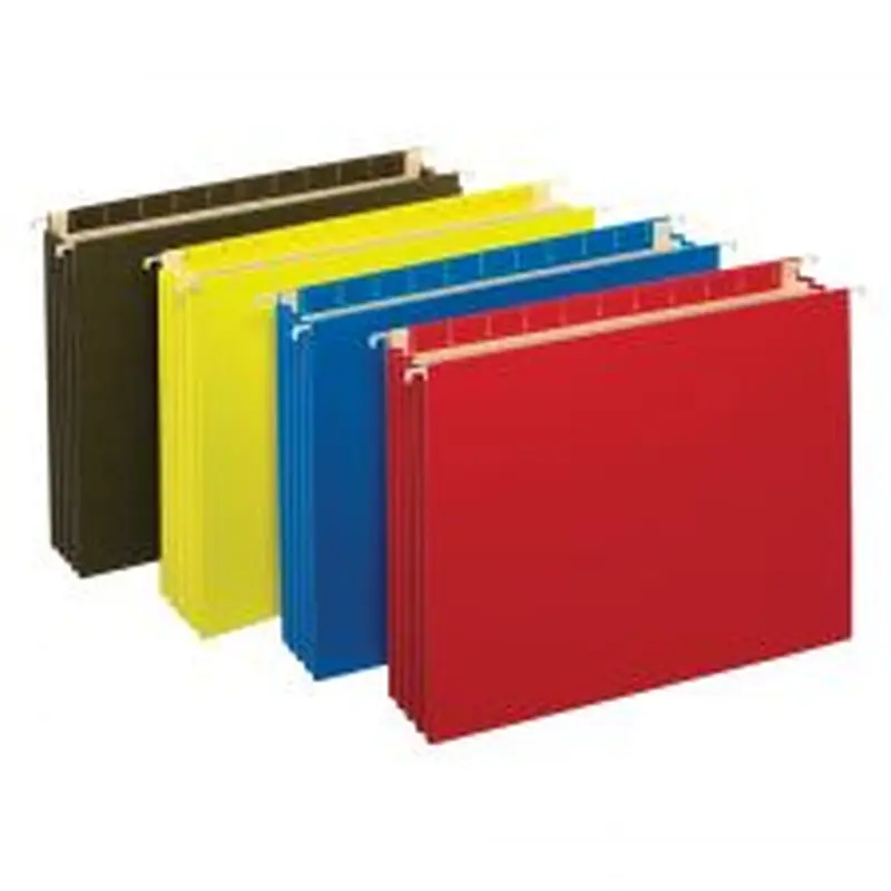 Hanging Pockets With Full-Height Gussets, Letter Size (8-1/2" x 11"), 3 1/2" Expansion, Assorted Colors, Pack Of 4