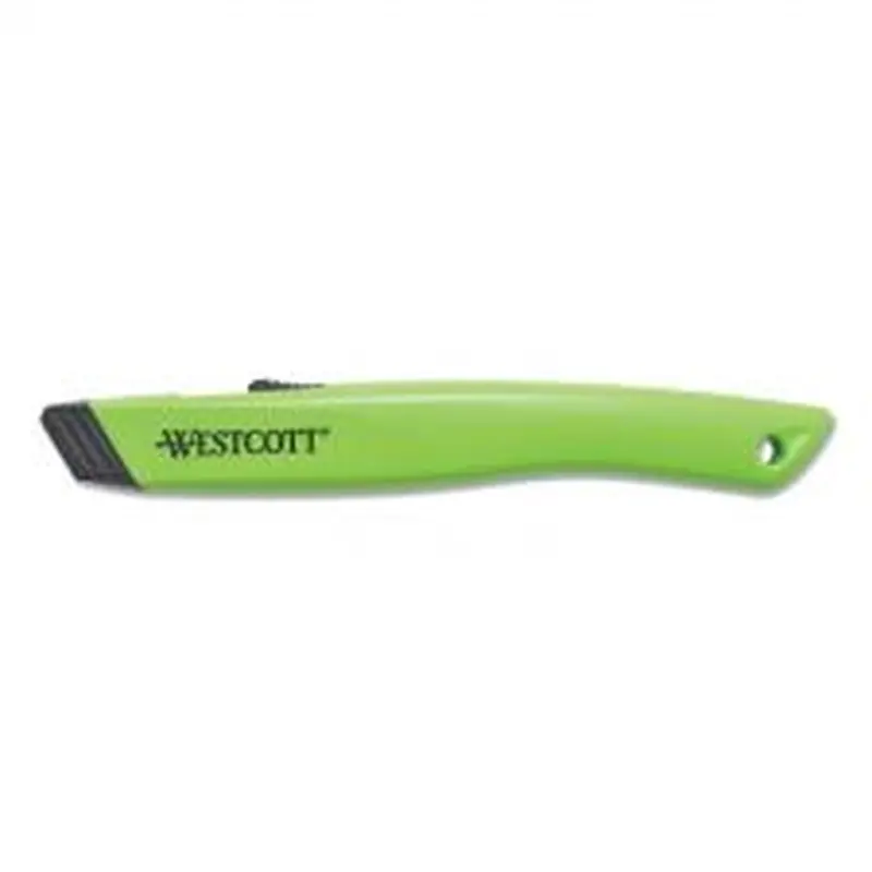 Westcott Safety Ceramic Blade Box Cutter, 0.5" Blade, 5.5" Plastic Handle, Green
