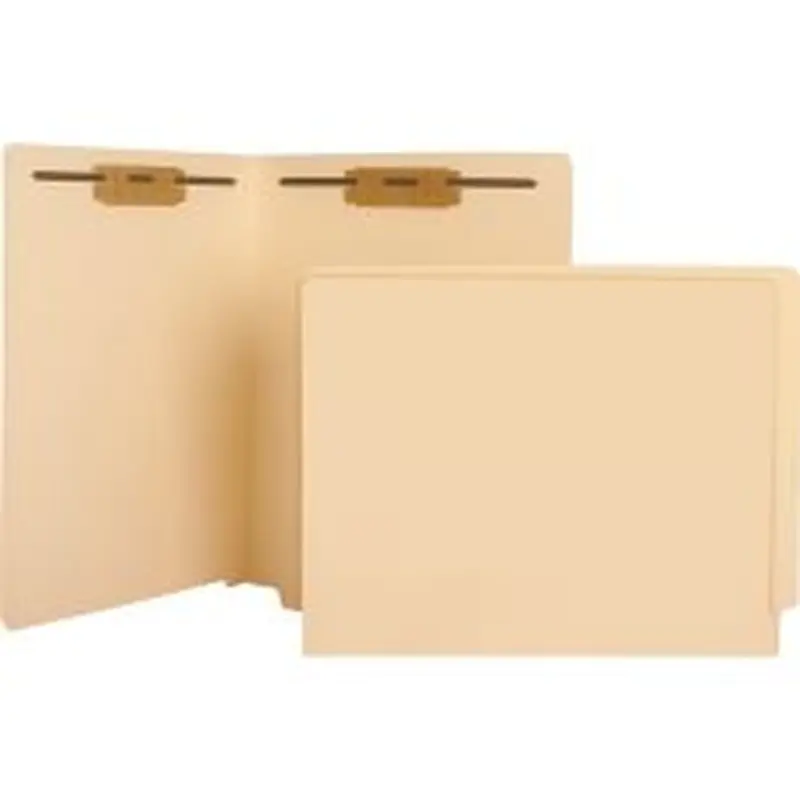 Business Source Straight Tab Cut Letter Recycled Fastener Folder - 8 1/2"x11" - 2" Fastener Capacity - 11 pt. - 10% Recycled - 50/Box - 17262