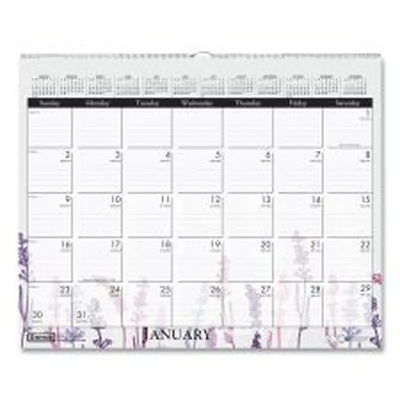 House of Doolittle Recycled Wild Flower Wall Calendar, Wild Flowers Artwork, 15 x 12, White/Multicolor Sheets, 12-Month (Jan to Dec): 2026
