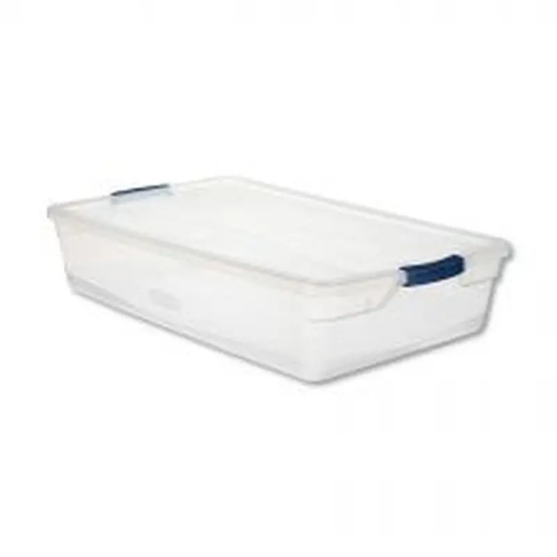Rubbermaid Clever Store Basic Latch-Lid Container, 10.25 gal, 17.75" x 29" x 6.13", Clear
