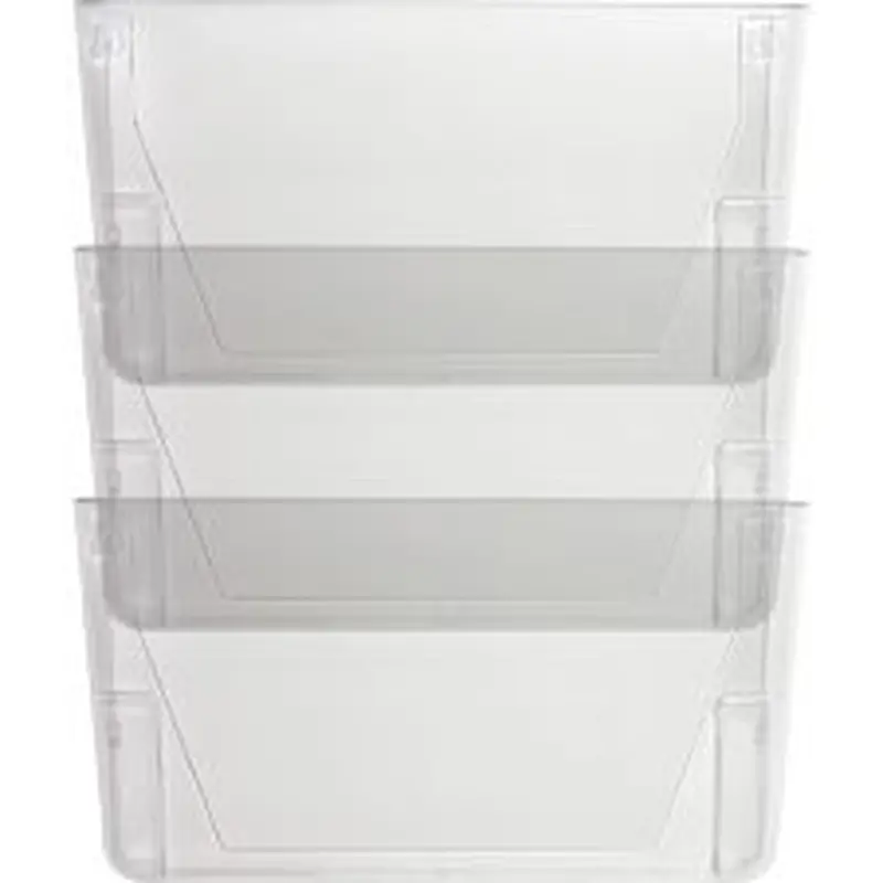 Sparco Stak-A-File Vertical Filing Systems, 14.5"H x 13.1"W x 4.3"D, Wall Mountable, Clear, 3 / Pack