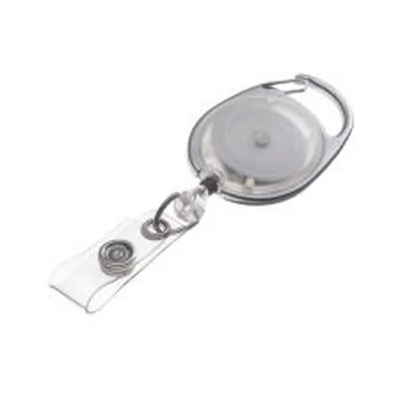 Swingline GBC Translucent Retractable Carabiner Badge Reels, Clear, Pack Of 25