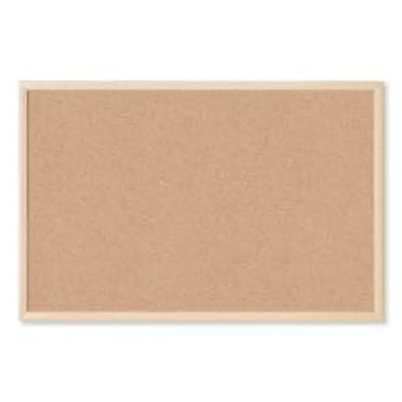 U Brands Cork Bulletin Board, 36" x 24" (Actual Size: 35" x 23"), Tan Surface, Birch Finished Wood Frame