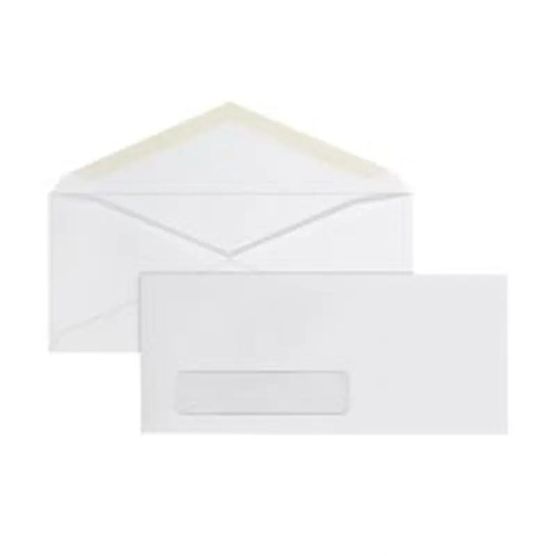 #10 Envelopes, Left Window, 30% Recycled, Gummed Seal, White, Box Of 250