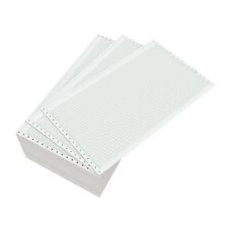 Domtar Continuous Form Paper, Unperforated, 14 7/8" x 8 1/2", 18 Lb, 1/8" Green Bar, Carton Of 3,000 Forms