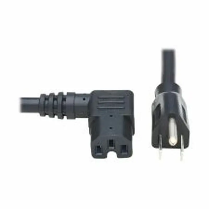 Eaton Tripp Lite Series Power Cord, NEMA 5-15P to Right-Angle C15 - Heavy-Duty, 15A, 125V, 14 AWG, 8 ft. (2.43 m), Black