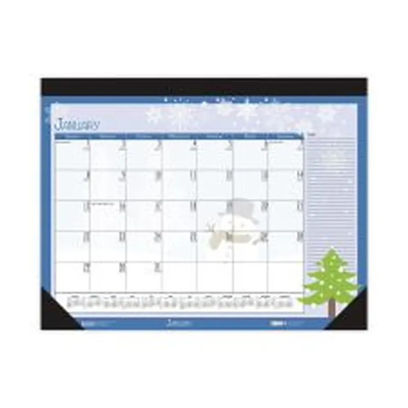 House of Doolittle Recycled Desk Pad Calendar, Illustrated Seasons Artwork, 18.5 x 13, Black Binding/Corners,12-Month (Jan to Dec): 2026