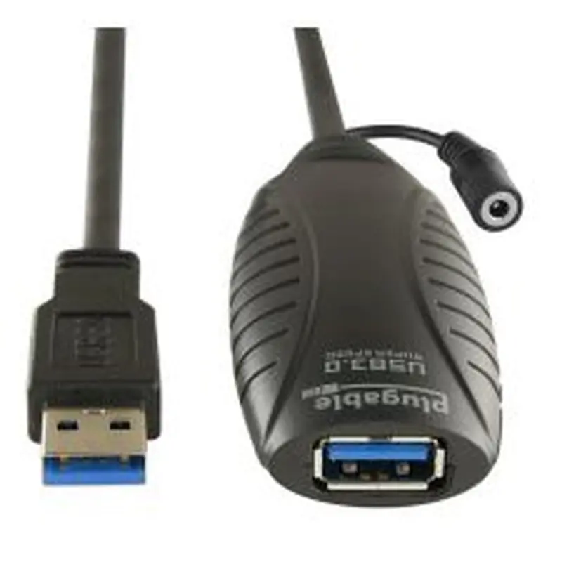 Plugable 10 Meter (32 Foot) USB 3.0 Active Extension Cable with AC Power Adapter and Back-Voltage Protection