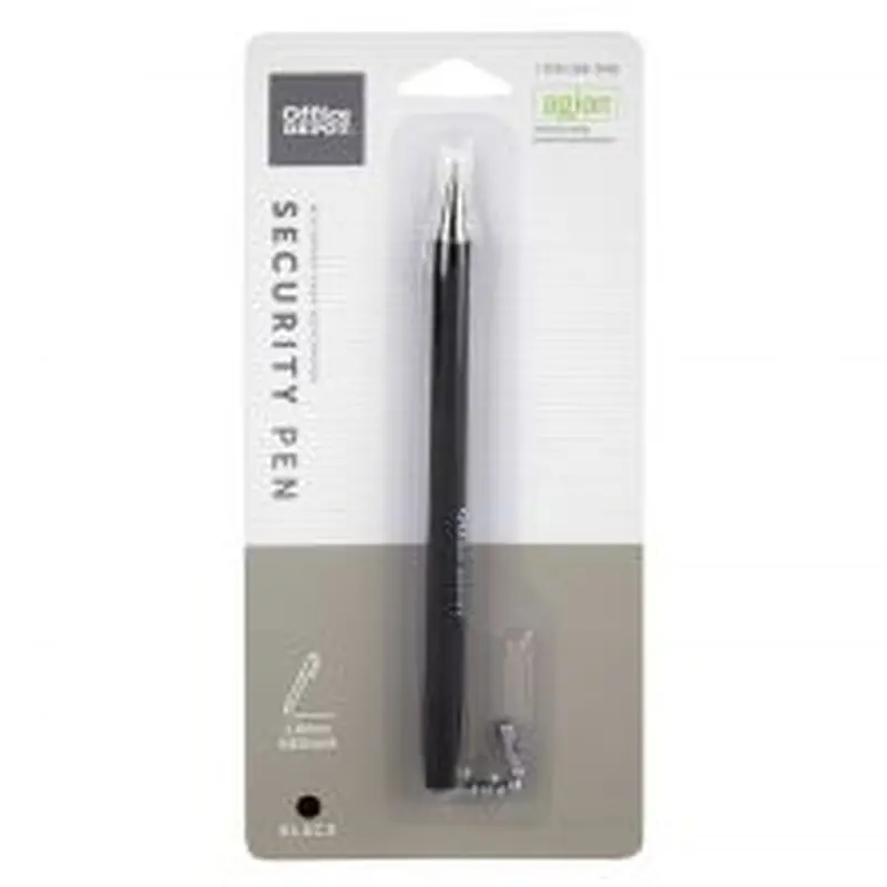 Security Counter Pen With Antimicrobial Protection, Refill, Medium Point, 1.0 mm, Black Ink