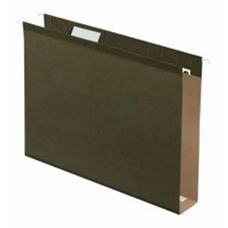 Tab-View Extra-Capacity Box-Bottom Hanging Folders, Letter Size (8-1/2" x 11"), 2" Expansion, Green, Box Of 25