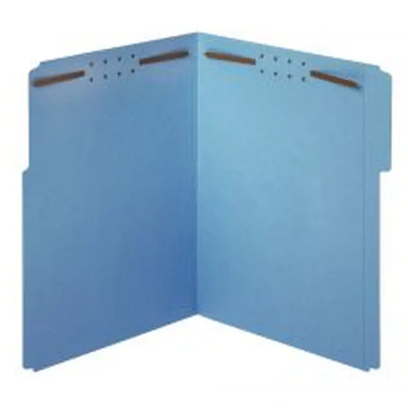 Color Fastener File Folders, Letter Size, Blue, Pack Of 50 Folders