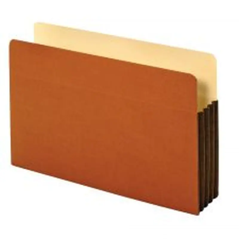 Heavy-Duty File Pockets, 3 1/2" Expansion, 8 1/2" x 14", Legal Size, 30% Recycled, Brown, Box Of 10 File Pockets