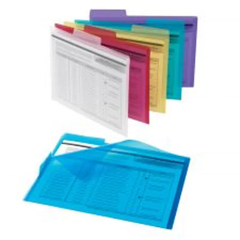 Poly Project Tab Folders, Letter Size, Assorted Colors, Pack Of 6