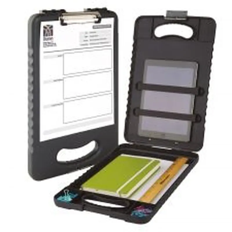 Portable Tablet Storage Clipboard Case, 16-1/8"H x 10-1/4"W x 1-5/8"D, Charcoal