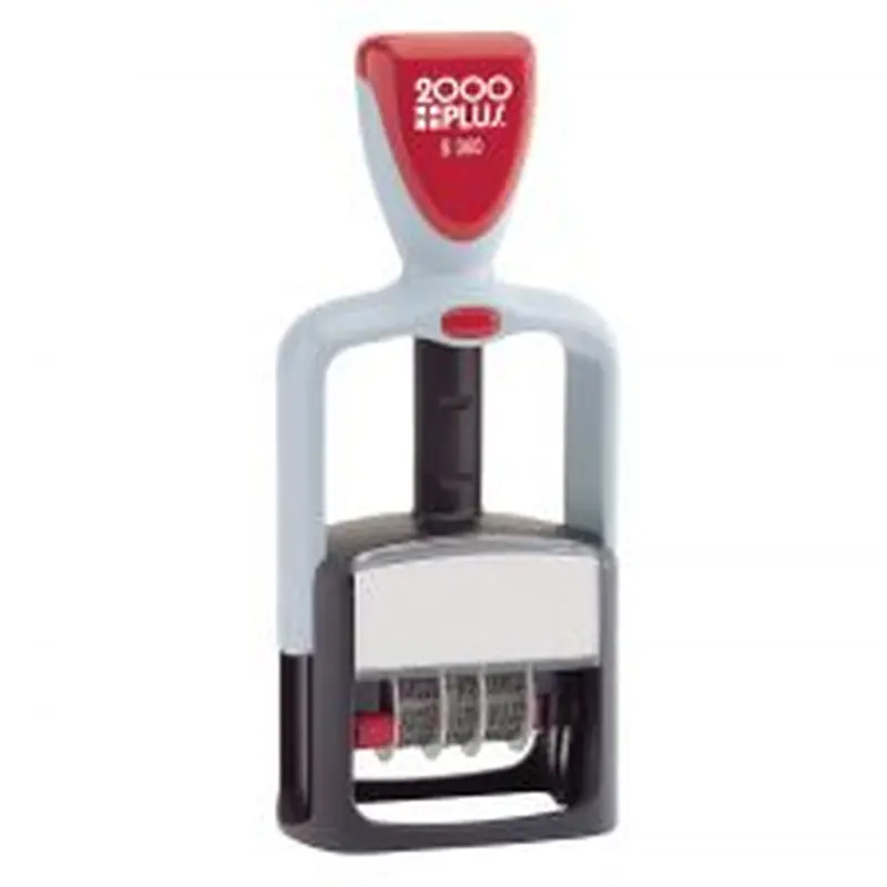 2000 PLUS Date Message Dater Stamp Paid, Faxed, Received, Entered Stamp, Self-Inking 4-in-1 Date Message Dater Stamp, Blue and Red Ink
