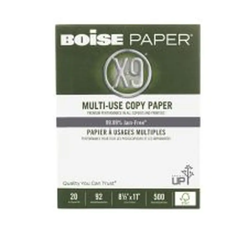 Boise X-9 Multi-Use Printer & Copy Paper, White, Letter (8.5" x 11"), 5000 Sheets Per Case, FSC Certified, 20 Lb, 92 Brightness