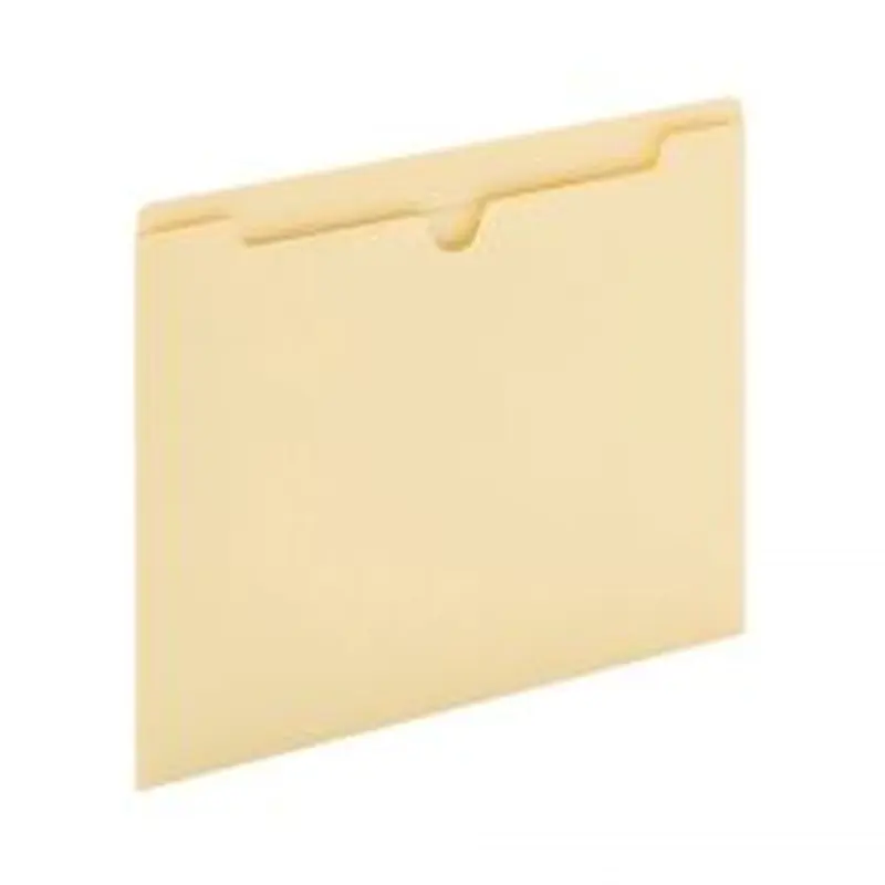 Manila File Jackets, Reinforced Tab, 8 1/2" x 11", Box of 100 File Jackets