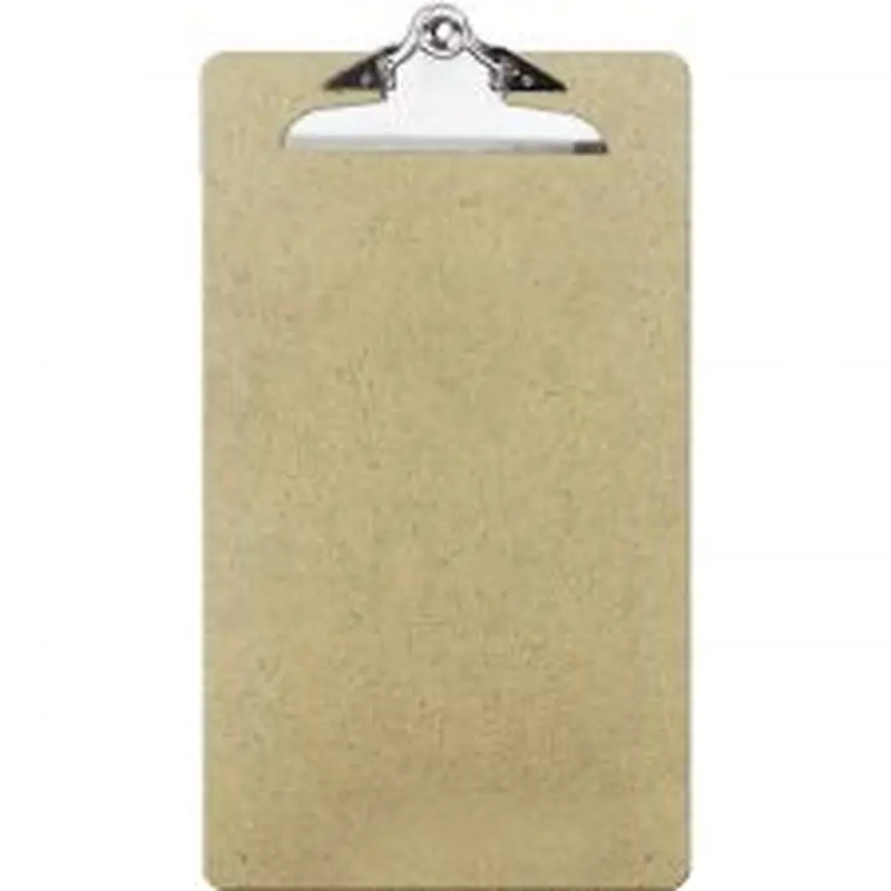 OIC 100% Recycled Hardboard Clipboard, Legal Size, 9" x 15 1/2", Brown