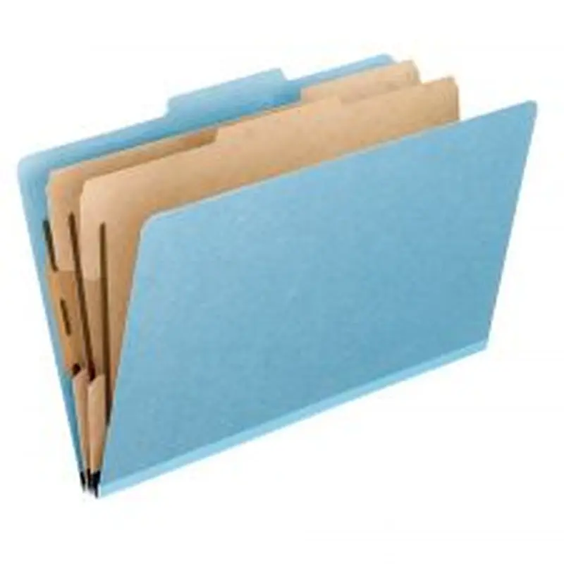 Pendaflex Pressboard Classification Folders, 8 1/2" x 11", Letter Size, Sky Blue, Box Of 10 Folders