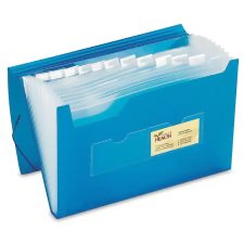 Polypropylene File, 13 Pocket, Expansion 12", 8 1/2" x 11", Letter, Blue, Pack of 1