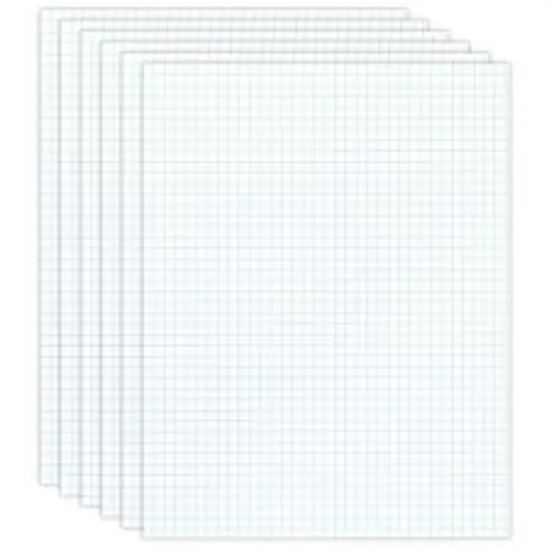 Quadrille Pads, 4 x 4 Squares/Inch, 50 Sheets, White, Pack Of 6