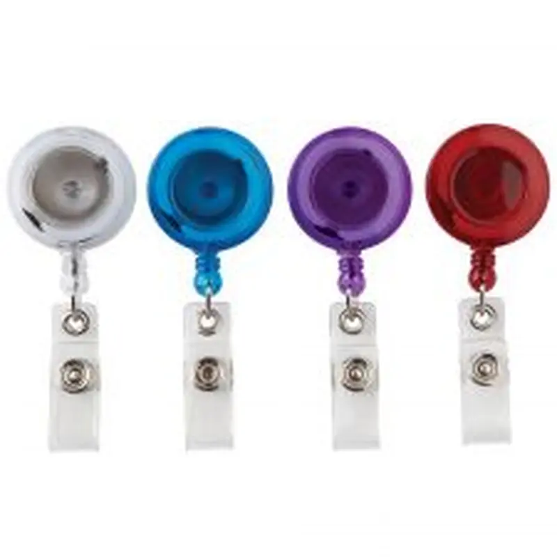 Retracting ID Card Reels, Assorted Colors, Pack Of 4