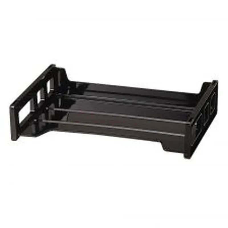 30% Recycled Ribbed Bottom Stackable Letter Tray, Black