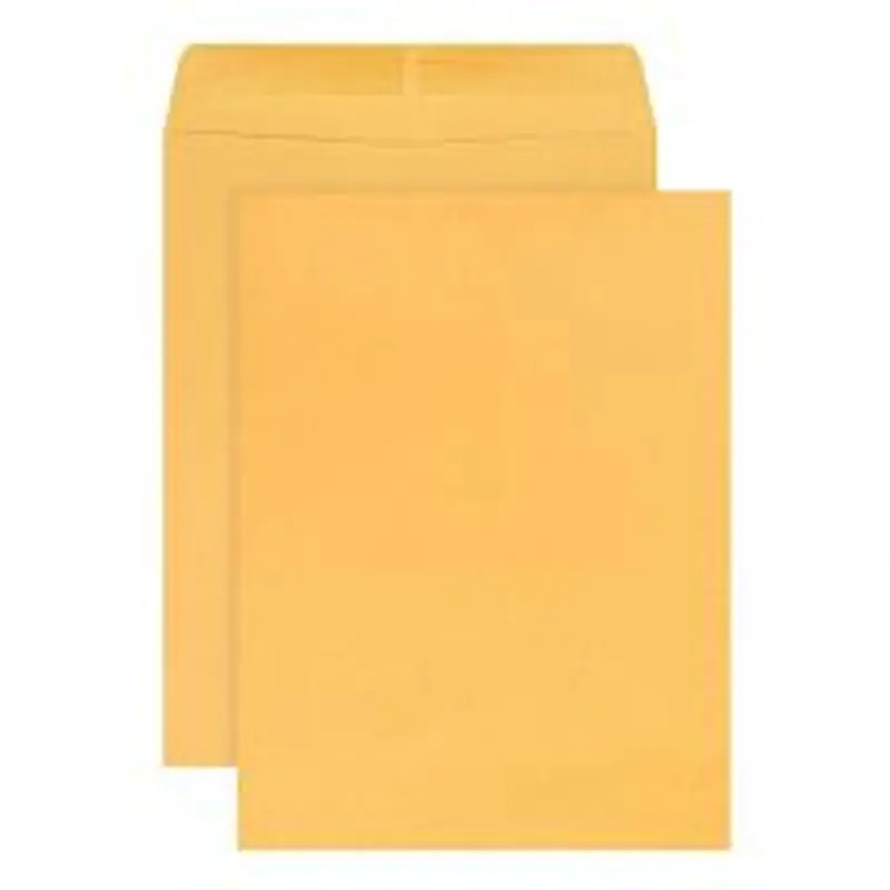  9" x 12" Manila Catalog Envelopes, Gummed Seal, Brown Kraft, Box Of 250