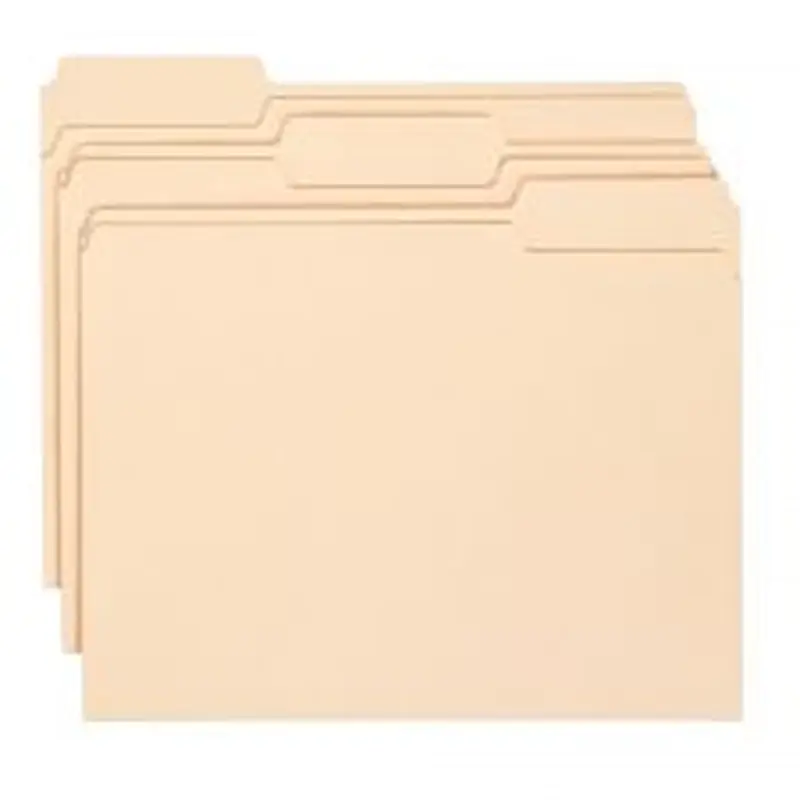 Economy File Folders, 1/3 Cut, Letter Size, Manila, Pack Of 150