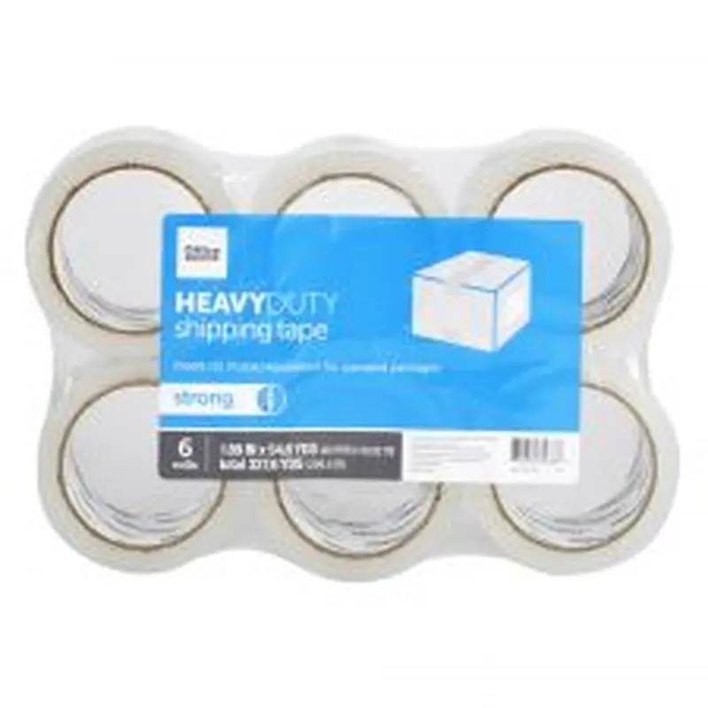 Heavy Duty Shipping Packing Tape, 1.89" x 54.6 Yd., Crystal Clear, Pack Of 6 Rolls