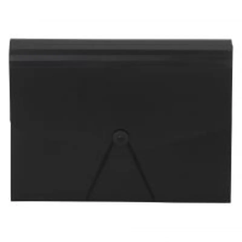 Plastic File, 13 Pocket, Expansion 5-1/2", 8 1/2" x 11", Letter, Black, Pack of 1