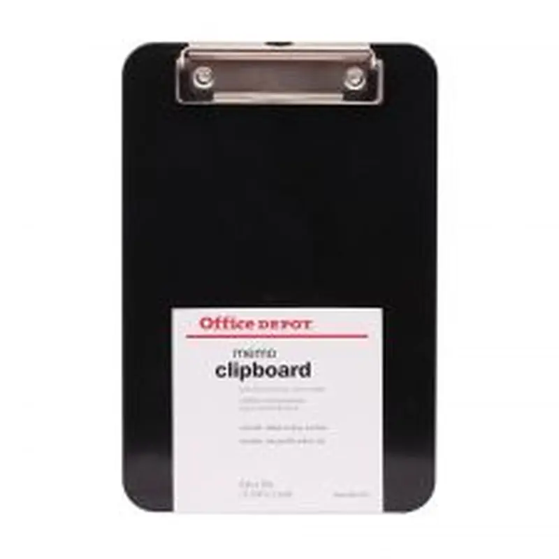 Plastic Memo Clipboard, 6 x 9, Black