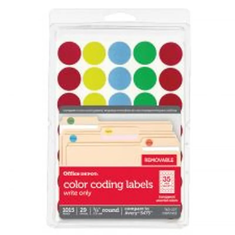 See-Thru Removable Color Dots, OD98808, 3/4" Diameter, Assorted Colors, Pack Of 1,015