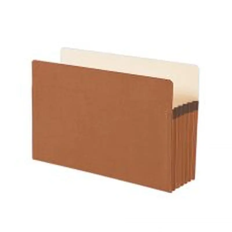 Smead Expanding File Pockets, 5 1/4" Expansion, 9 1/2" x 14 3/4", 30% Recycled, Redrope