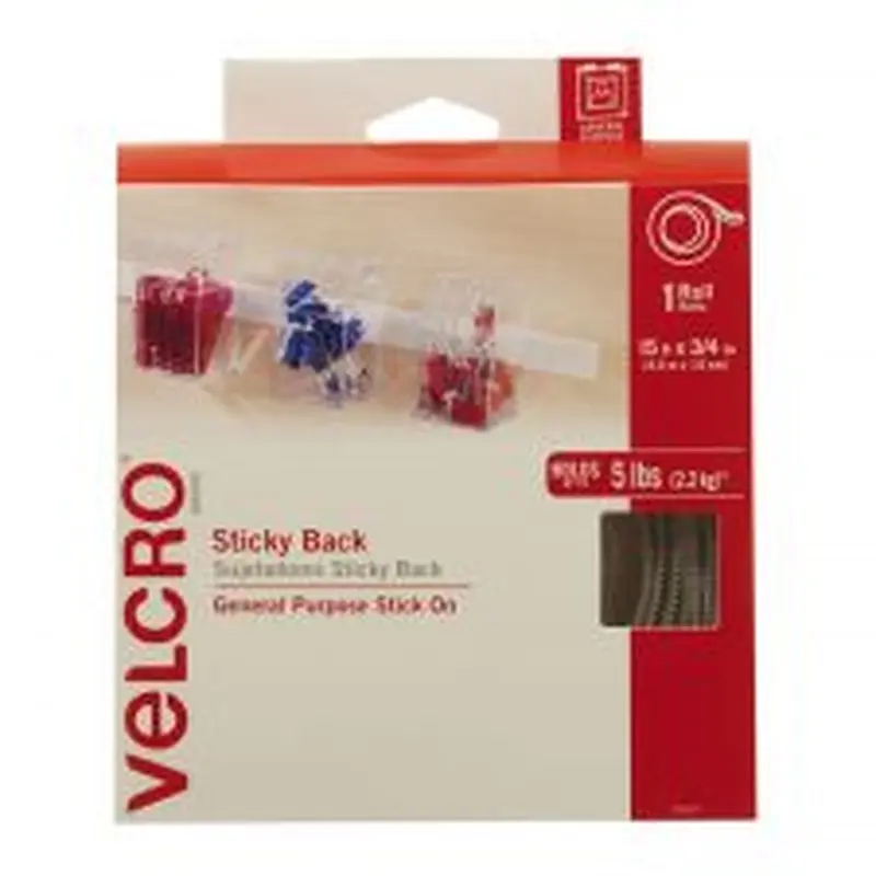 VELCRO Brand STICKY BACK Tape Roll, 3/4" x 15', White