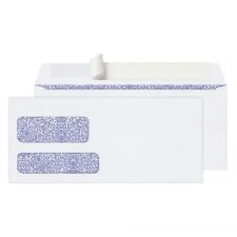 #9 Security Envelopes, Double Window, 3-7/8" x 8-7/8", Clean Seal, White, Box Of 250