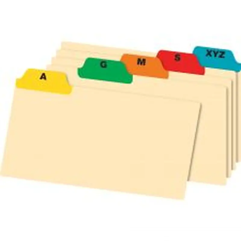 A-Z Poly Index Card Guide Set, 5" x 8", Multicolor, Set Of 25 Cards