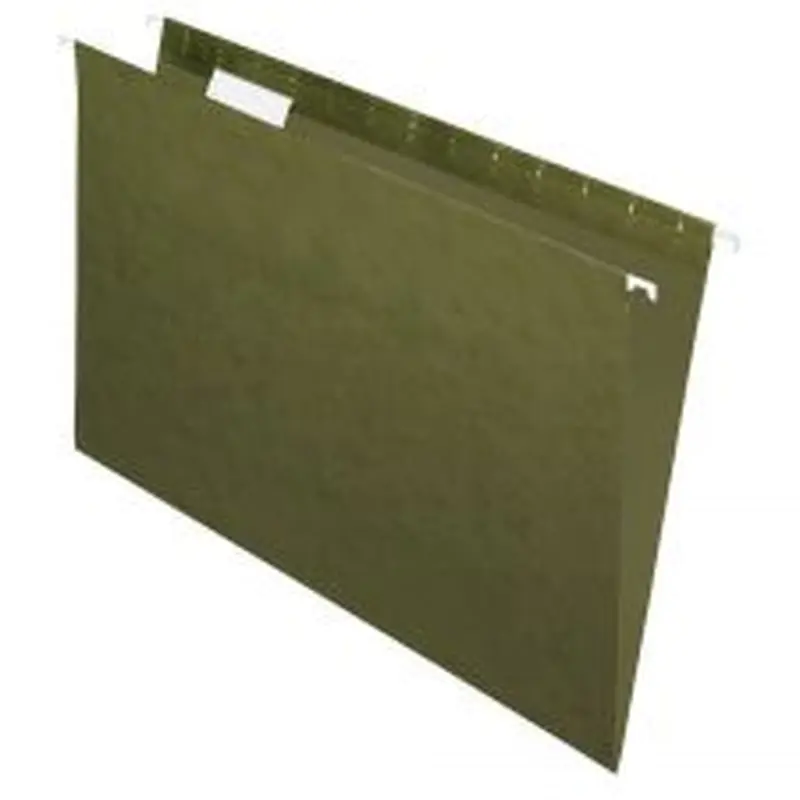 Hanging Folders, 1/5 Cut, Legal Size, 100% Recycled, Green, Pack Of 25