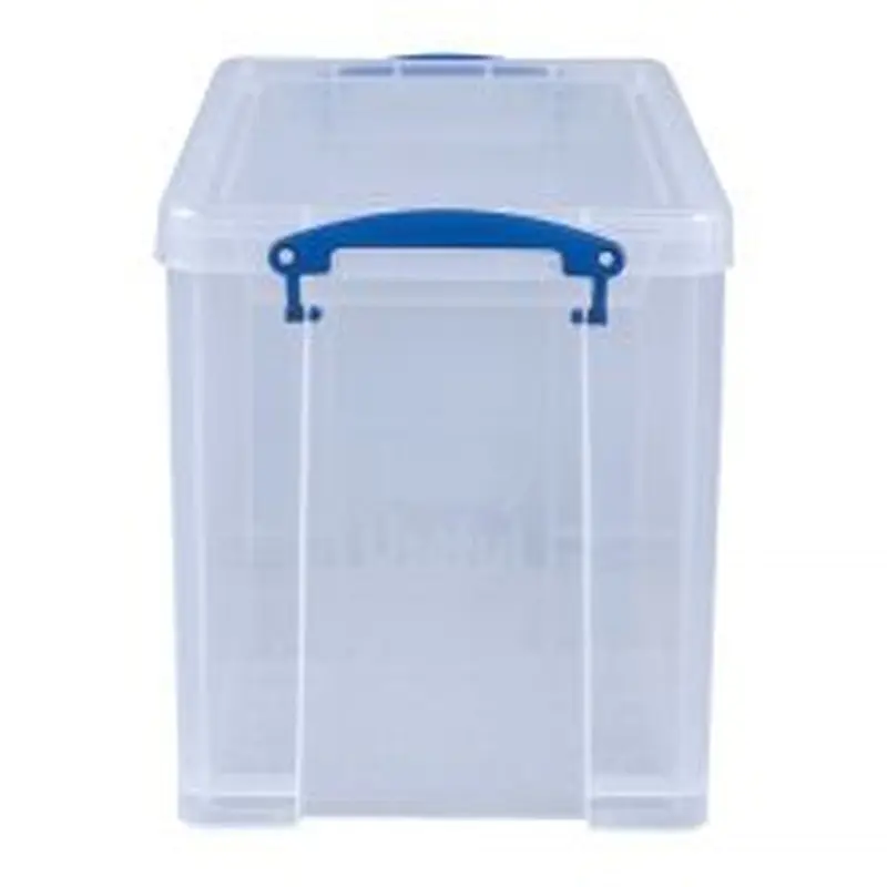 Really Useful Box Plastic Storage Container With Built-In Handles And Snap Lid, 19 Liters, 14 1/2" x 10 1/4" x 11 1/8", Clear
