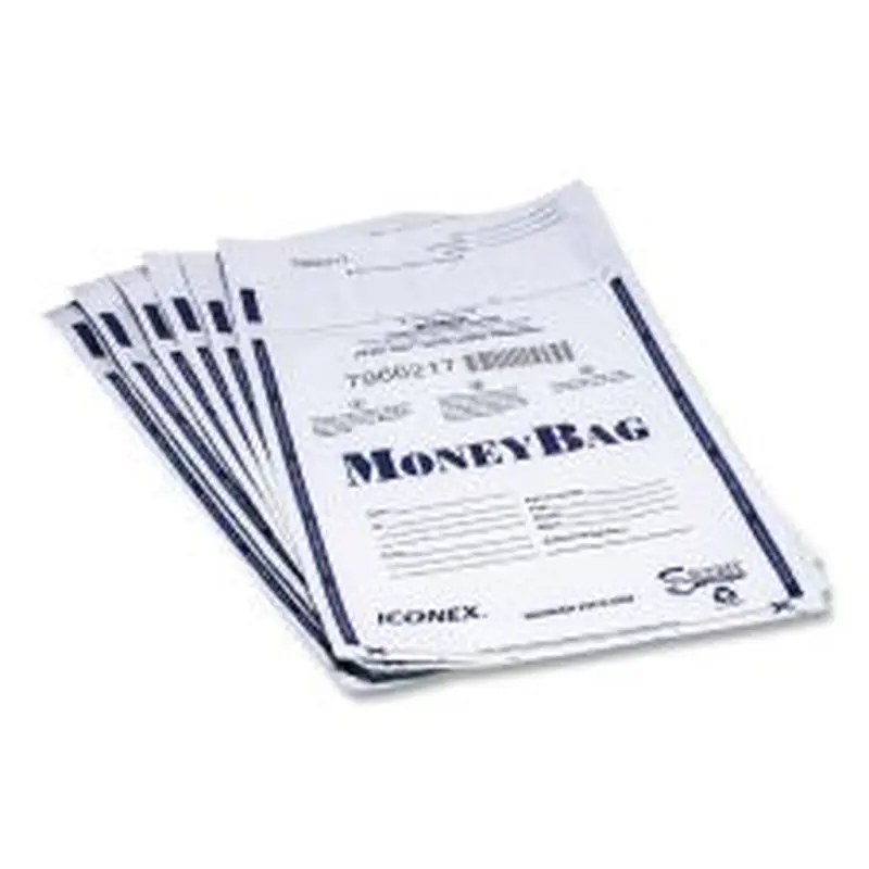SecurIT Tamper-Evident Deposit Bag, Plastic, 9 x 12, Clear, 100/Pack