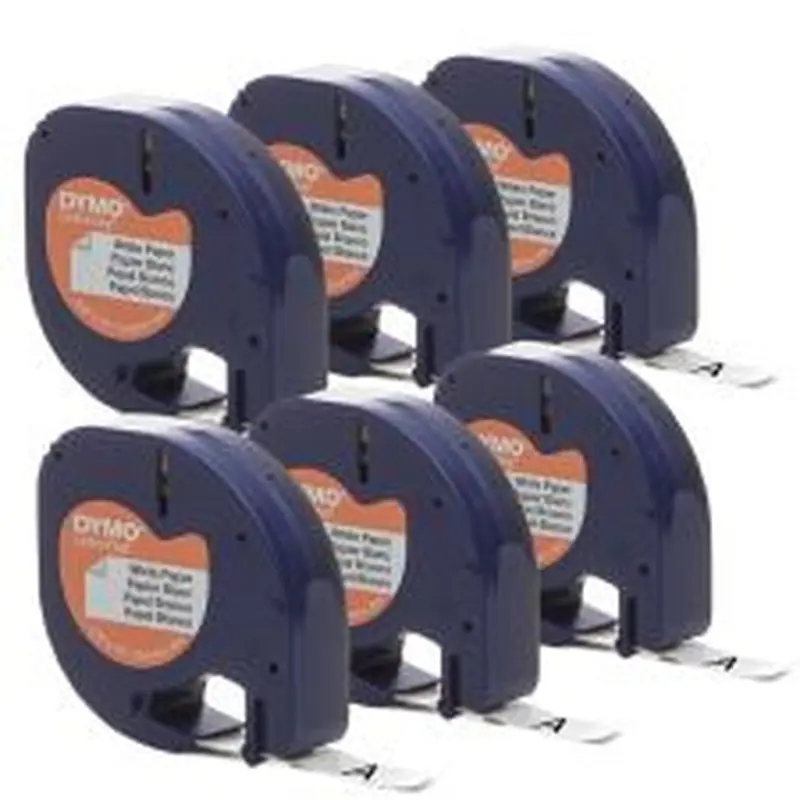 DYMO LetraTag Labelmaker Paper Labels, 1/2" x 13', White, Pack Of 6 Rolls