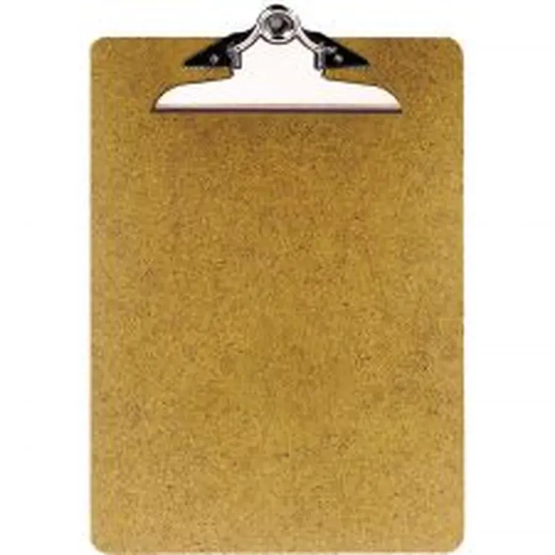 OIC 100% Recycled Hardboard Clipboard, Letter Size, 9" x 12 1/2", Brown, 83140