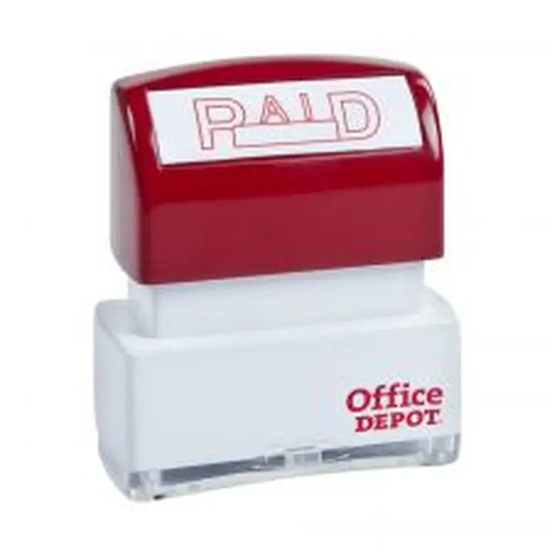 Pre-Inked Message Stamp, "Paid", Red