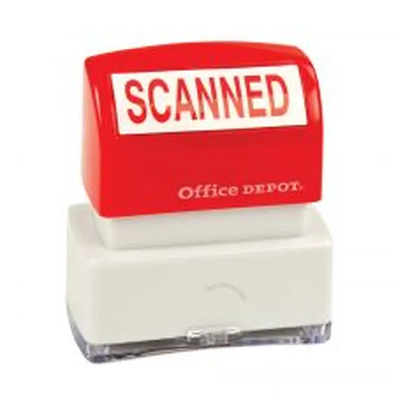 Pre-Inked Message Stamp, "Scanned", Red
