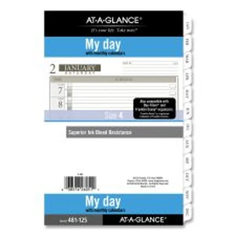 AT-A-GLANCE 1-Page-Per-Day Planner Refills, 8.5 x 5.5, White Sheets, 12-Month (Jan to Dec): 2026