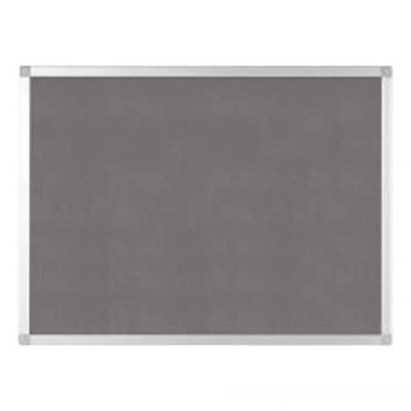 Bi silque Ayda Bulletin Board, 48" x 36", Aluminum Frame With Silver Finish