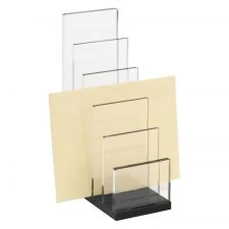 Black Acrylic 5-Compartment Desk Sorter, Letter Size