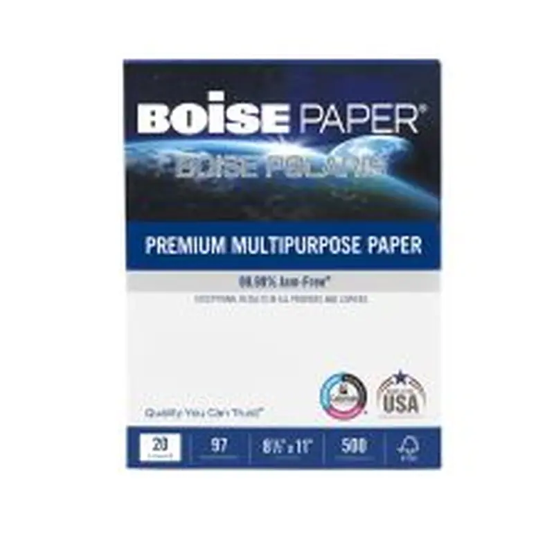 Boise POLARIS Premium Multi-Use Printer & Copy Paper, White, Letter (8.5" x 11"), 500 Sheets Per Ream, 20 Lb, 92 Brightness, FSC Certified