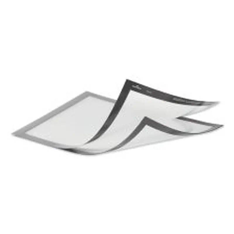 Durable DURAFRAME Magnetic Plus Sign Holder, 8.5 x 11, Silver Frame, 2/Pack
